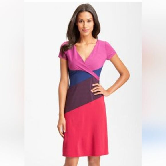 BCBG color block wrap-style dress size XS - Picture 1 of 8